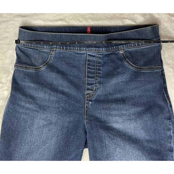 Spanx Jeans Leggings Skinny Jeans Distressed Ankle Size XL Dark Wash - Picture 3 of 13